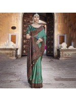 Ravishing Sea Green Dola Silk Designer Saree